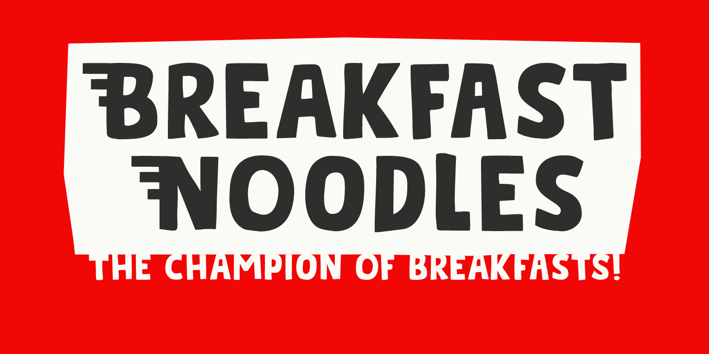 Breakfast Noodles Italic Font preview